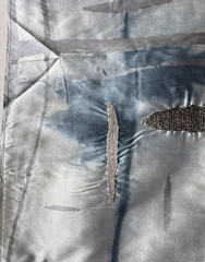 Groundworks in Slate Blue Designer Fabric Remnant 24 x 24″