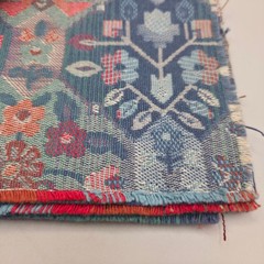 Vintage Kilim Jacquard Upholstery Fabric Remnant Boho Floral Geometric 56×20