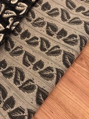 Tapestry Style Upholstery Material 1yd15inches /52” Wide Grey/Black Leaves New