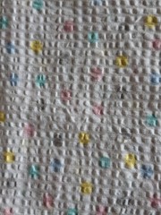 Vintage Polka Dot Seersucker Cotton Fabric-Pastel Baby Color 30×44 1980’s