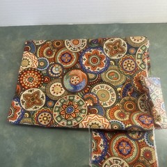 Southwestern Medallion Cotton Fabric Remnant 31.5 x 23 Boho Tribal Print Quilt