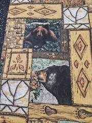 Lot of 4.5 Yards Black Bear Mountain Cotton Fabric