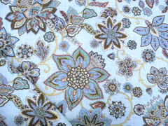 Belle Maison CASSIDY SPA Linen Blend Blue Green Floral Drapery Uph Fabric