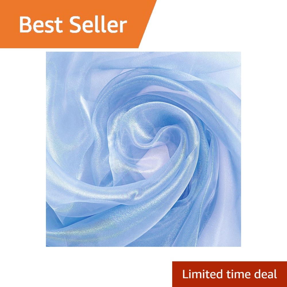 GCVOPTON Organza Fabric Light Blue 3.3yd x 60in