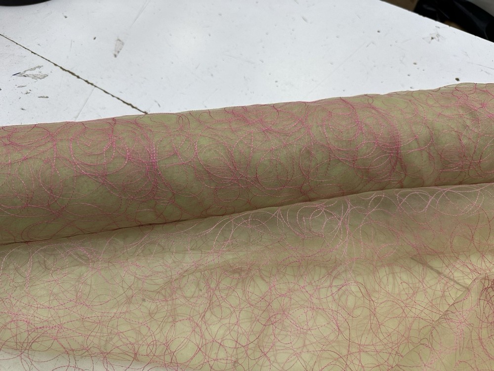Embroidered Polyester Sheer ORGANZA FABRIC COLOR 54” Wide – Sold BY THE YARD