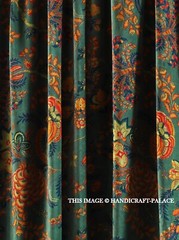 Indian Velvet Upholstery Fabric Sewing Running Fabric Green Floral By The Yard