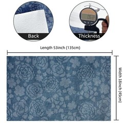 ONEART | Light Blue Denim Rose Fabric, Soft Stylish 11.8″ x 54″,