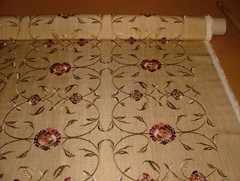 iLiv Embroidered Curtain Fabric 1.6 Metres Inca Classic Upholstery Cushion