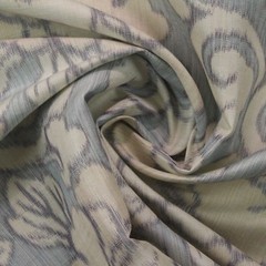 LEE JOFA THAI LOTUS BLUE FLORAL 100% SILK MULTIUSE HIGH END FABRIC BY YARD 50″W