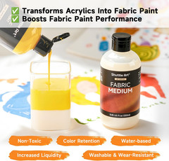 Fabric Medium, 8.45 Oz /250Ml Professional Textile Medium for Fabric Painting, I