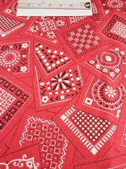 Fabric Red Bandana Print 2 Yards + 6″ x 44″ 100% Cotton