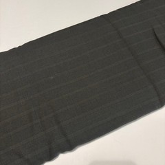 100% Wool Crepe Fabric Charcoal Gray Stripe 2.5 Yards 60 Wide Suiting