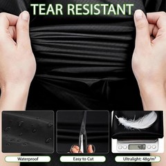Nylon Ripstop Fabric, Black 60×196 Inch, 40D Waterproof, Lightweight, Windpro…