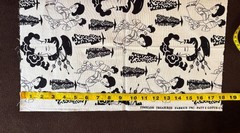 4 Japanese Cotton Fabrics cream black Geishas Chrysanthemums 2 yards Bundle
