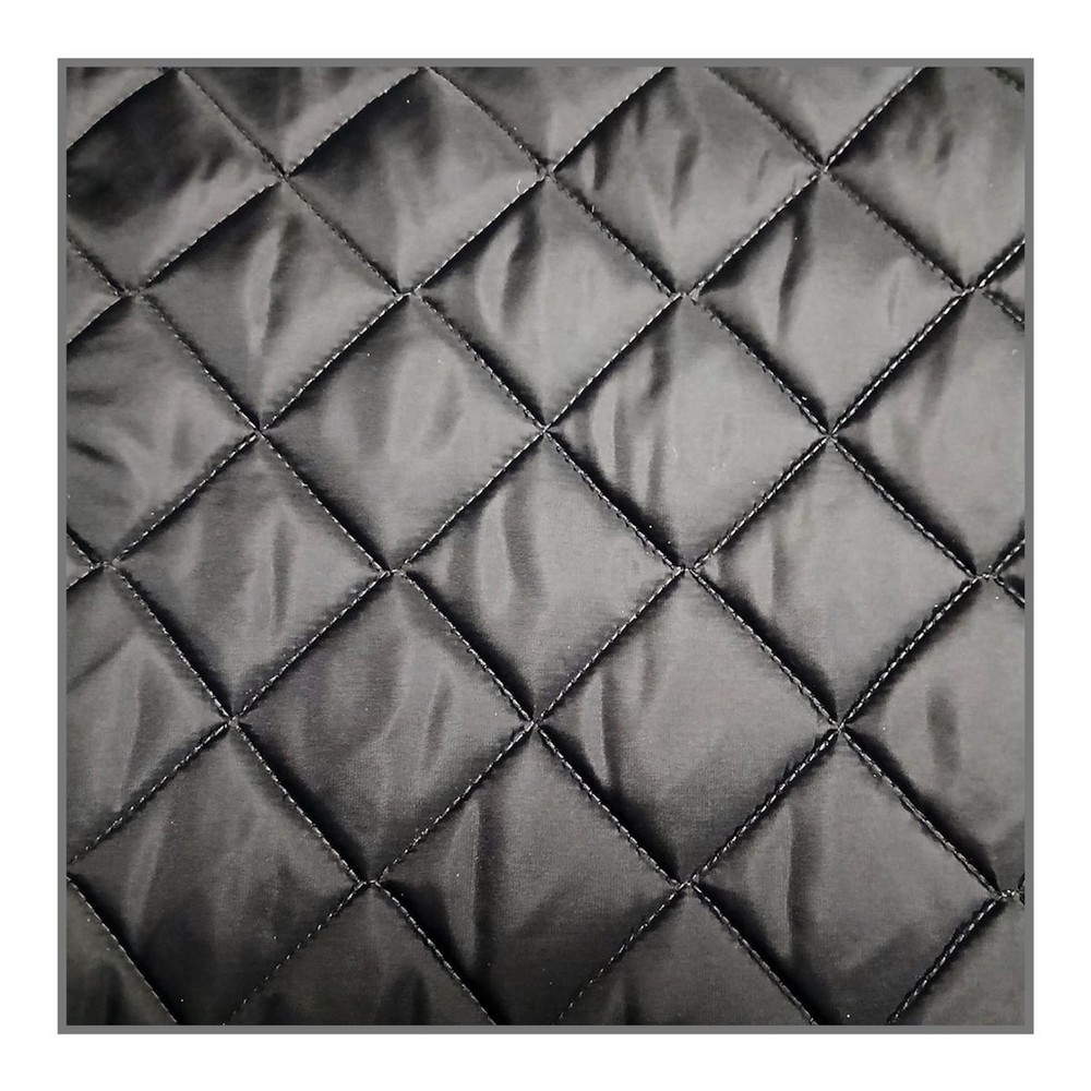 Black Quilted Polyester Batting Fabric – 58″/60″ Width – Sold By The Yard