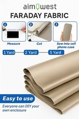 Faraday Fabric by Yard Military Grade EMP Proof WiFi GPS RFID Blocking 43″ Width