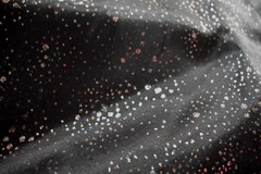 BLACK SPARKLE SHEER ORGANZA POLYESTER FABRIC 2 YARDS X 58″ WIDE