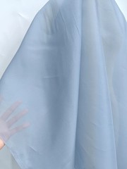 55” Wide 12 Momme Stiff Shaped Pure Natural Silk Organza Fabric Dusty Blue