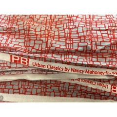 P&B Textiles Urban Classics Nancy Mahoney Fabric Red White Geometric Grid