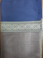 Blue Thai Cotton Silk Fabric Material 69” x 39” Dress Skirts Craft Decorate