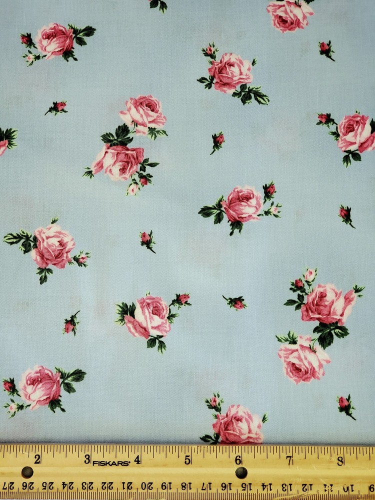Rosette Rose Buds Blue