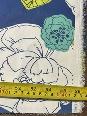 Navy Teal White Large Floral Decor Fabric Cotton Discontinued Joann 56×104” 2.8Y