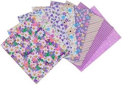 CraftsFabrics 8pcs Assorted Floral Bundle Fabric Squares