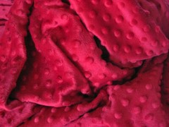 RED MINKY CUDDLE DIMPLE DOT PLUSH KNIT SEW QUILT CRAFT FABRIC BTY & PRECUTS
