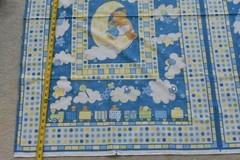 29″ x 44″, Teddy-Bear Baby-Theme on Blue Cotton Panel, SSI/Kylie Kreations,M6915