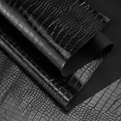 HYVAKUPPA Faux Alligator Fabric by The Yard 55″ W Crocodile Texture Vinyl Fak…
