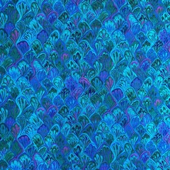 VIP Cranston Turquoise Blue Marble Peacock Cotton Fabric Quilter Print 2.75 yd