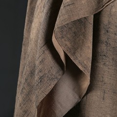Brown Coffee Colored Distressed Texture Cotton Linen Retro Clothing Fabric