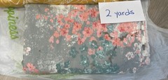 New Two fabric from Joann Yellow floral stretching fabric, 4yd, grey pink , 2yd