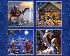Let Us Adore Him Quilt/Pillow Panel 36 x 44in, 3 Wishes Fabric