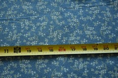 By 1/2 Yd, Green Floral on Blue Quilt Cotton, Clothworks/Skipping Stone, N5368