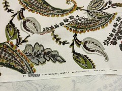 FILIPPO UECHER DOMENICO 70 PEACOCK MADE IN ITALY 100% LINEN FABRIC BY YARD 55″W