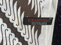 NEW Fabric Batik Material Brown White Tebal Santoso Authentic Indonesia 84 x 43