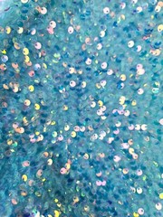 Aqua Sequin on Stretch Velvet Fabric by the yard 60″ Wide Iridescent SEQUINS