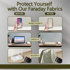 Faraday Fabric 43.3″x72″,EMI Shielding Cloth for Faraday Cage & Curtains