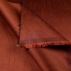 COPPER PENNY FAUX SILK POLY DUPIONI FABRIC 58″ BY THE YARD COPPER BRICK BATINA