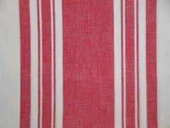 Dunroven House Farmhouse Awning Stripe Red White Woven Cotton Homespun Fabric