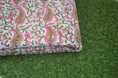 Hand Block Paisley Print 100%Cotton 10Yard Fabric NO TARRIF CHARGES 100%✅ZK_161*