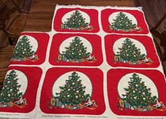 8 Vintage Christmas Tree Placemats 80’s-90s Quilted Cut & Sew Handmade Craft NOS