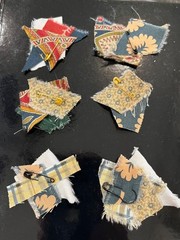 Vintage Trim Fabric Snippet Remnant Lace Button Thread Junk Journal Slow Stitch