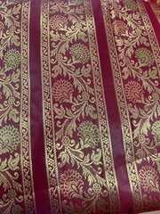 Red Gold silk brocade upholstery fabric by the yard jacquard fabric for dress