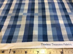 TIMELESS TREASURES #SPA-C3838- BLUE COTTON PLAID- 1 3/8 YARDS
