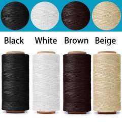 HILELIFE 568 Yards 2 PCS 150D 0.8mm Waxed Thread for Leather Sewing, brown