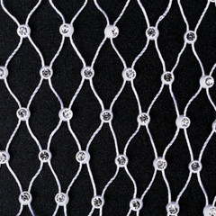 Crystal Fishing Net Mesh Fabric Diamante Hollow Out for Dress Top Bag By Meyer