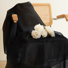 Sheer Organza Fabric by the Yard, 1 Yard X 60 Inch Wide Bridal Black