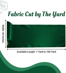 Hunter Green Satin Fabric, 10 Yards Continuous, 45” Wide, Wedding Party Decorati
